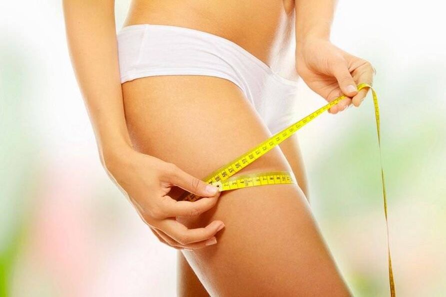measuring the volume of the legs after weight loss